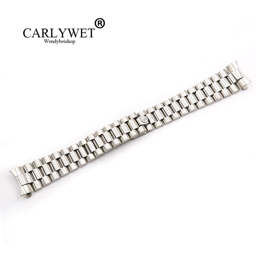 Carlywet 20mm Wholesale Silver Hollow Curved End Screw Quick 316L Stainless Steel Replacem Band Belt Jubilee Old Style Bracelet