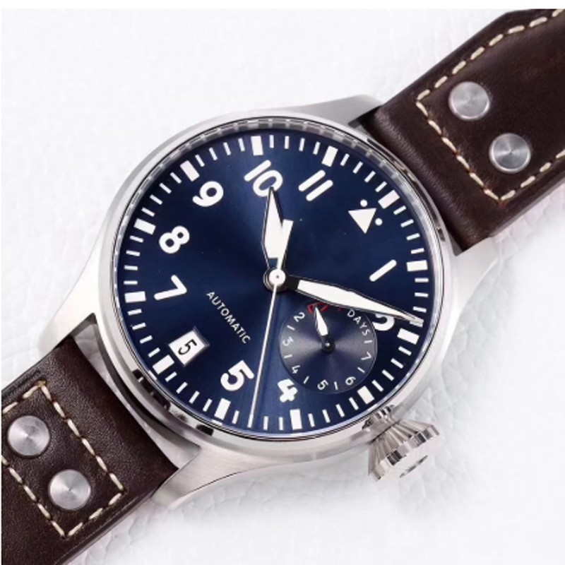 Luxury New Mens Watch Automatic Mechanical Waterproof Silver Black Blue Dial Canvas Leather Strap Male Wrist Watches