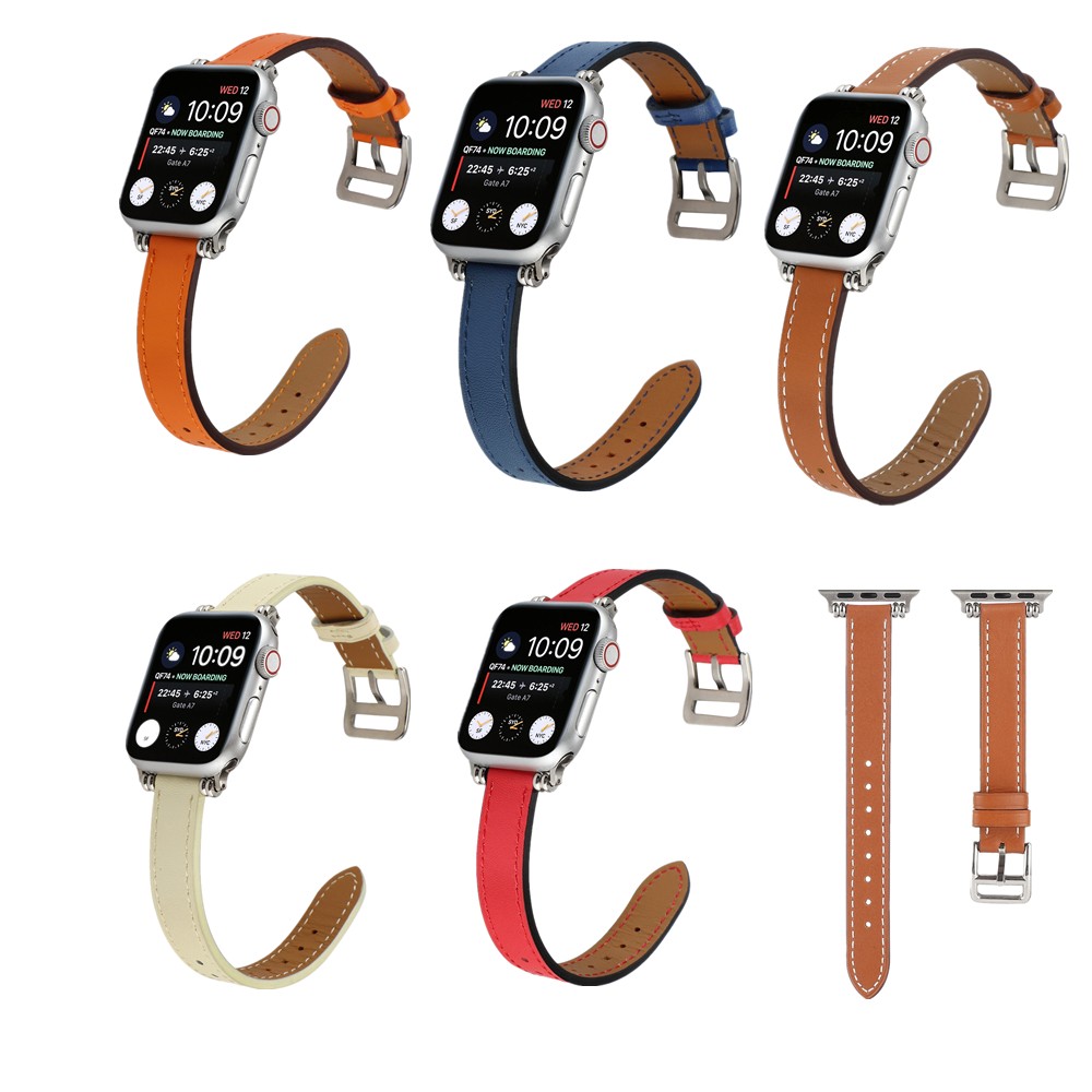 رقيقة جلدية Watchbands ل أبل ووتش سلسلة 7 6 5 4 3 2 SE حزام ل iwatch 38 40 مللي متر 41 مللي متر 42 مللي متر 44 مللي متر 45 مللي متر سوار اكسسوارات