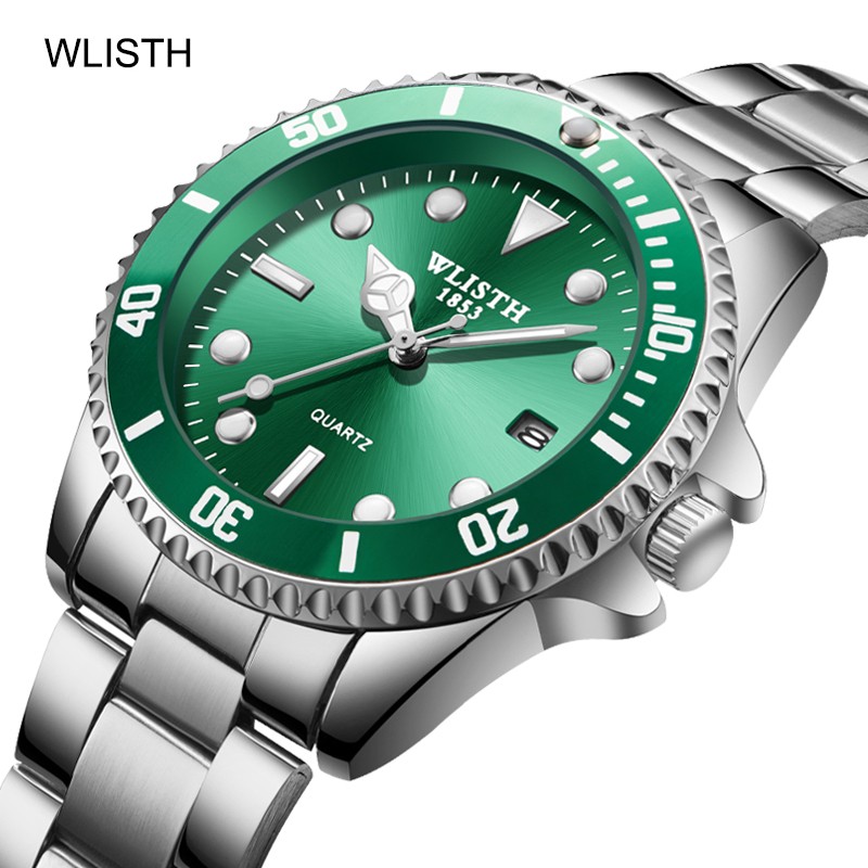 2022 WLISTH Design New 40mm Men Luxury Quartz Movement Wrist Watch Men Stainless Steel Waterproof Watch Relogio Masculino