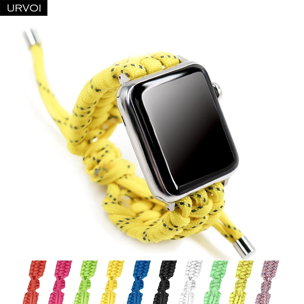 URVOI الفرقة ل أبل سلسلة ساعة 7 6 SE 5 4 3 تمتد مشبك حبل حزام ل iWatch outdoor تصميم النسيج الفرقة 40 41 44 45 مللي متر