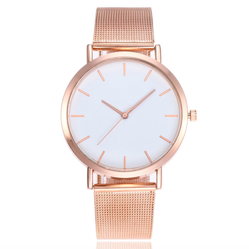 Women Wrist Clock Watch Casual Wrist Watch Quartz Ladies Stainless Steel Strap Mesh