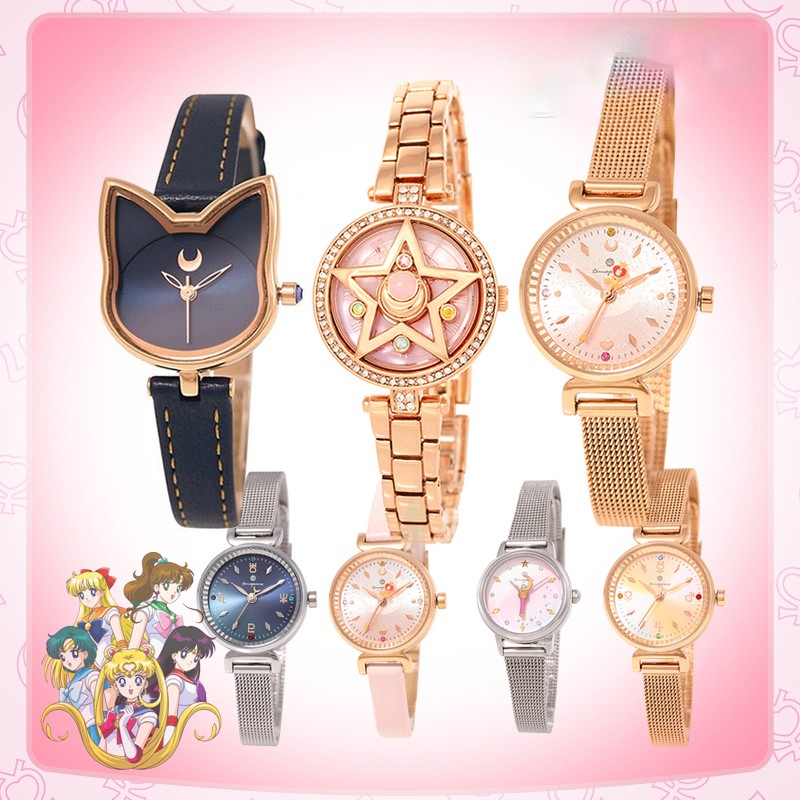 Anime OST Limited Quartz Sailor Moon Crystal Star Compact Wristwatch Women Girls Wrist Watch Jewelry Cosplay Props Birthday Gift