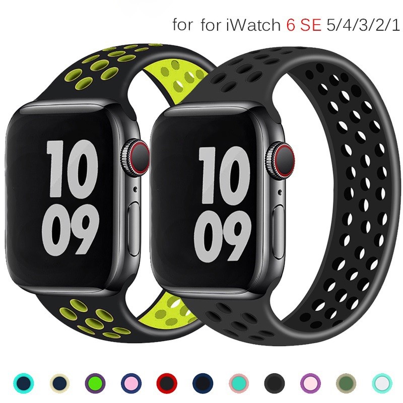 Solo Loop Strap for Apple Watch Band 44mm 40mm 38mm 42mm Breathable Silicone Flexible Strap Bracelet Band iWatch Series 3 4 5 SE 6