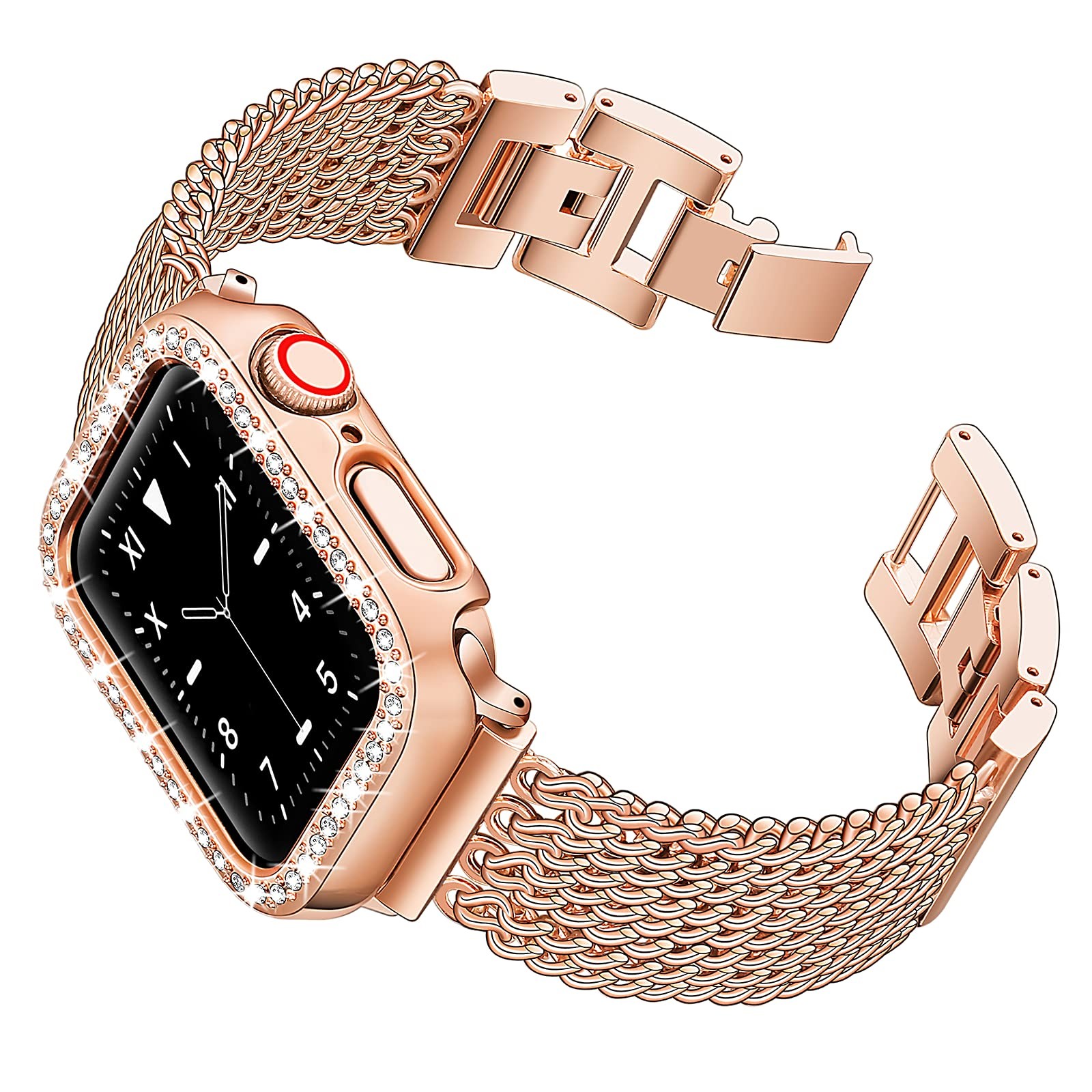 case + dress bracelet for apple watch band 40mm 41mm 38mm 45mm 44mm 42mm 38mm metal strap watchband iWatch serie 3 4 5 6 se 7 strap