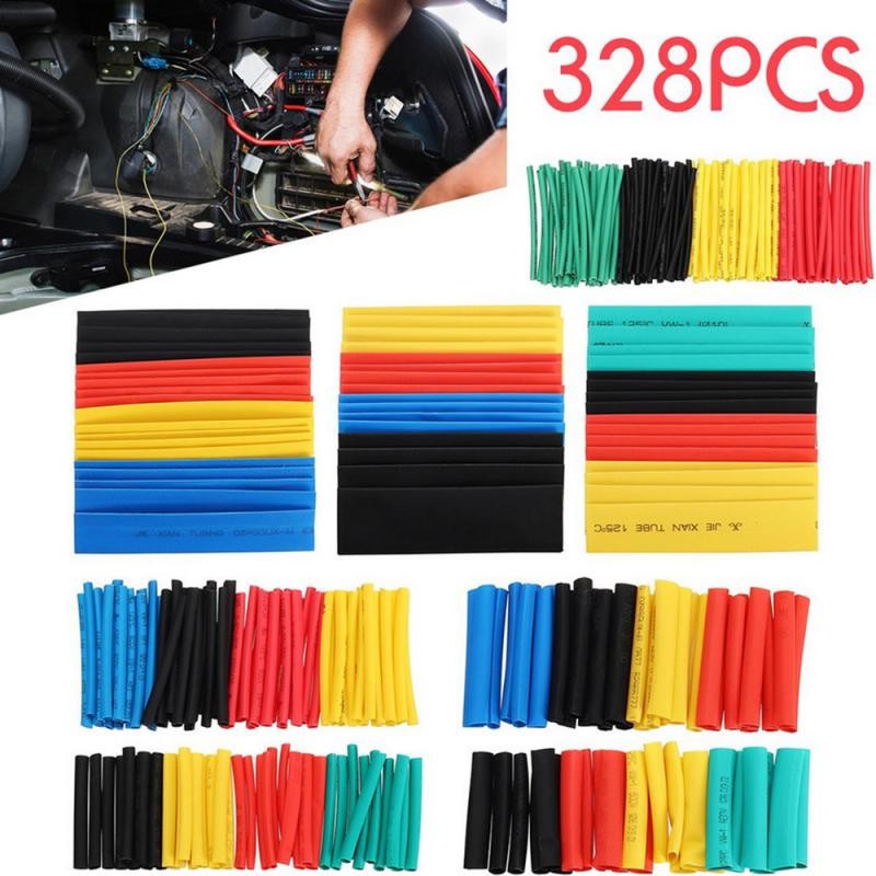 328pcs Heat Shrink Insulation Shrink Tubing Assortment Polycarbonate Electronic Wire Cable Sleeve Kit Heat Shrink Tubing