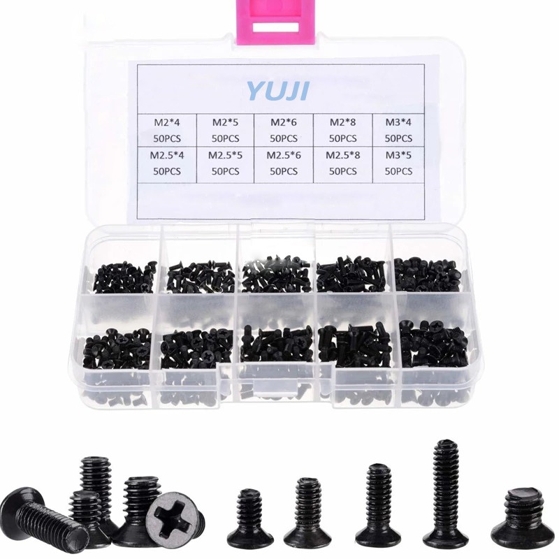 M2 M3 Screw Set KM2 Laptop Machine Screw Flat Head Phillips Drive Accessories For Laptop Repair Electronic Screws Kit