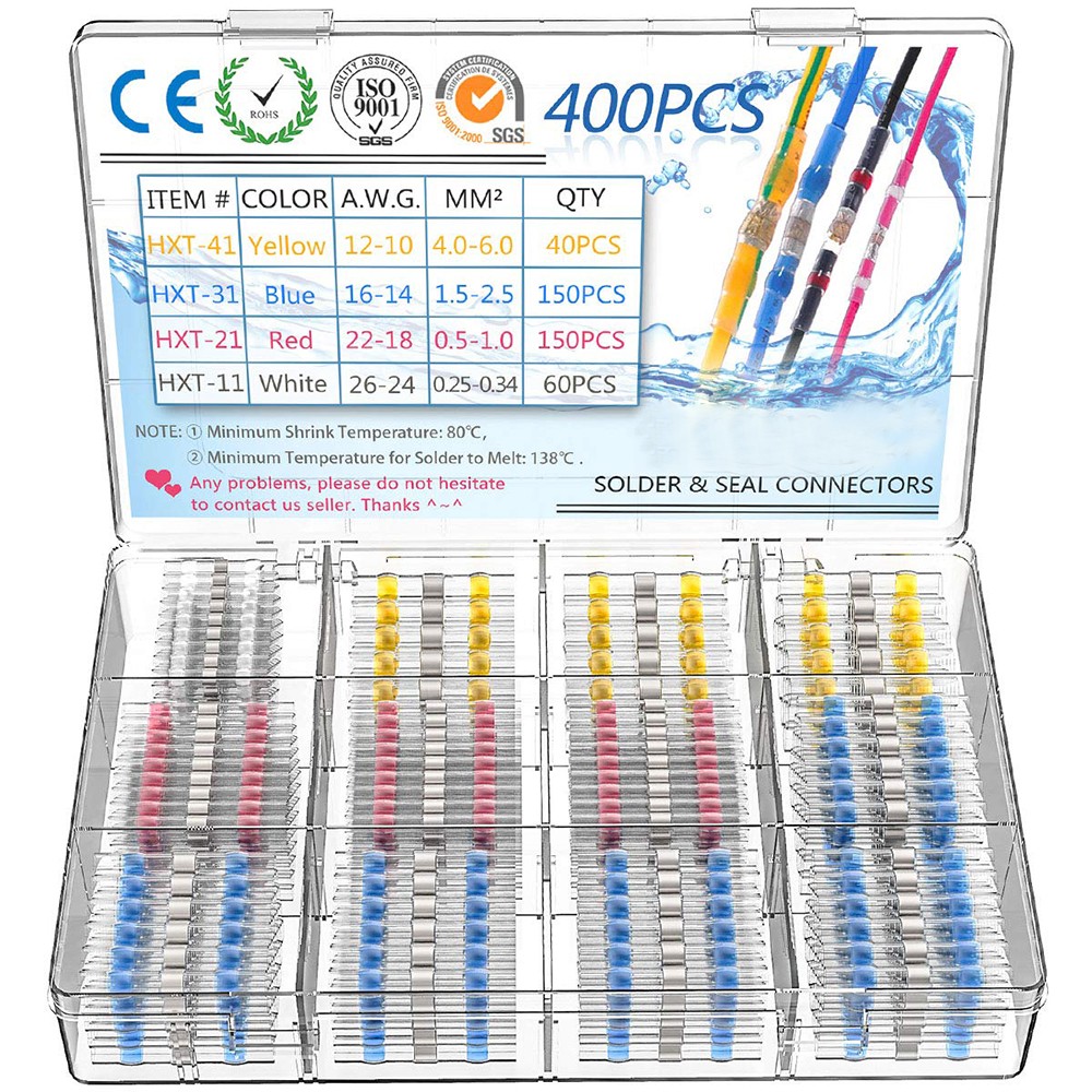 800pcs Insulator Welding Wire Connectors - Heat Shrink Welding Butt Connectors - Welding Connecting Kit - Auto Insulated Waterproof