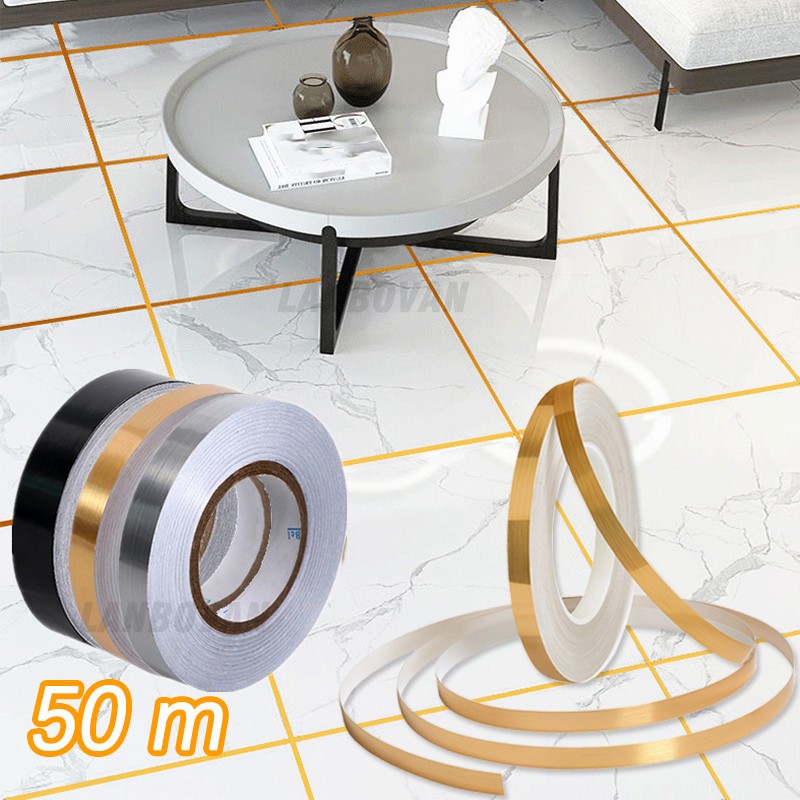 50M Self Adhesive Floor Tile Stickers Waterproof Wall Gap Sealing Tape Ceiling Strip Beauty Seam Decal Home Decoration