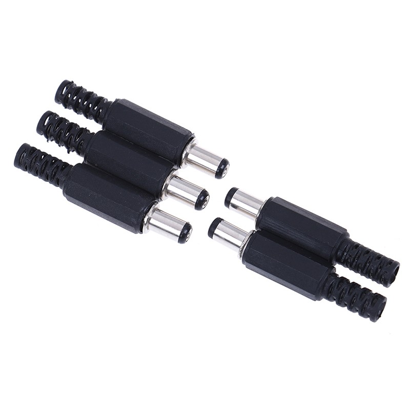 5/10pcs/pack Black DC Power Plug 5.5X2.1mm Soldering Line Black DC Power Male Plug Jack Adapter