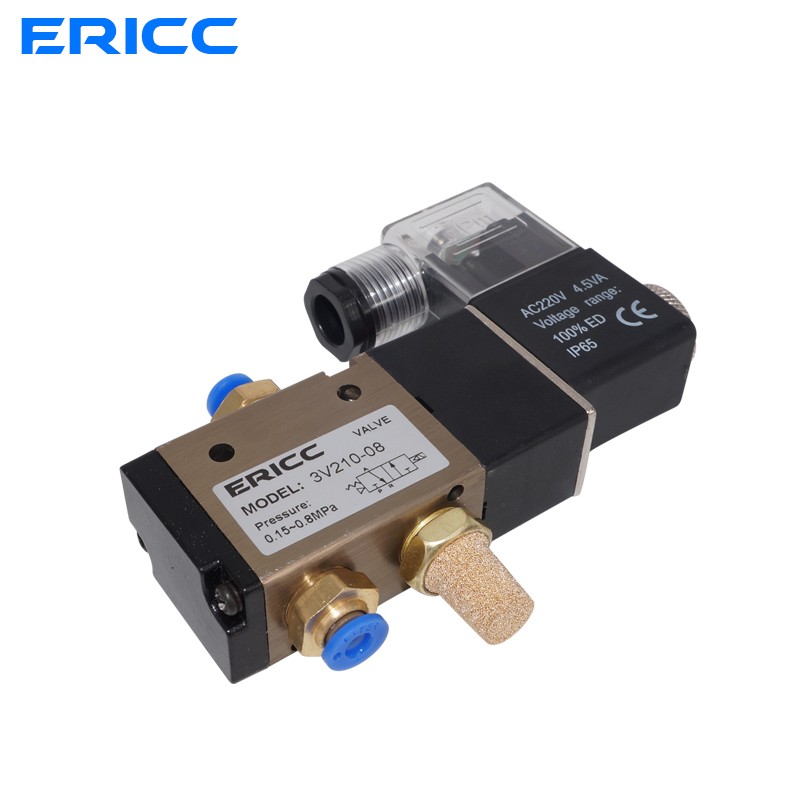 3 طريقة ميناء 2 موقف 3V210-08 عادة مغلقة DC12V 24 فولت AC220V هوائي الهواء الملف اللولبي صمام التحكم الكهربائي الغاز صمام مغناطيسي