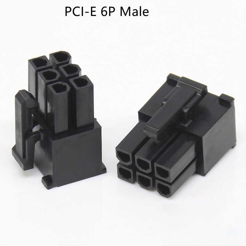 50pcs/1lot 5557 4.2mm Black 6P 6PIN Male Plug Shell for PC Computer ATX Graphics Card GPU PCI-E PCIe Power Connector Housing