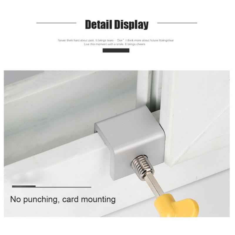 Adjustable Sliding Window Locks Stop Anti-theft Window Door Cable Limit Safety Key Lock Stopper Translation Lock Screen Dropship