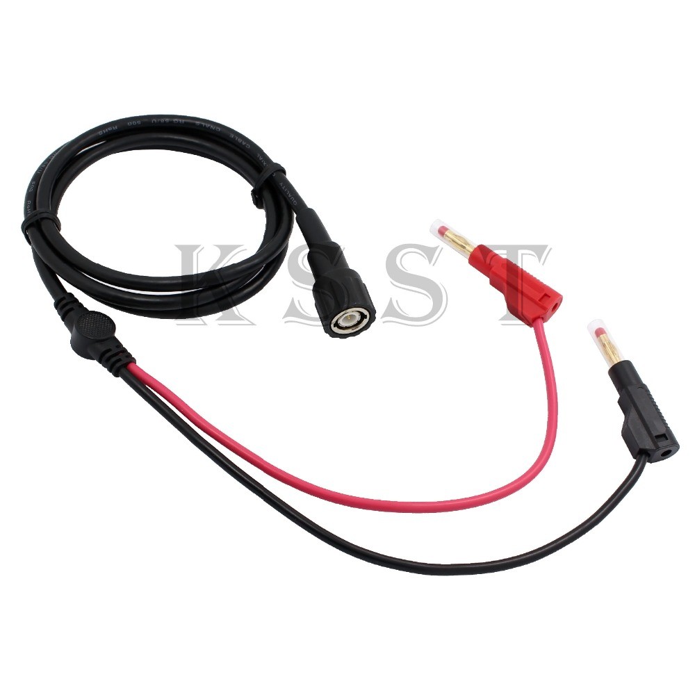 BNC Q9 to Dual 4mm Stackable Shrouded Banana Plug With Test Probe Cable 120cm Leads