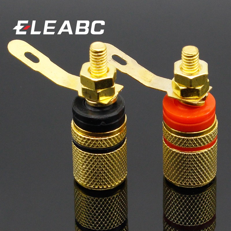 2pcs Gold-plated speaker, banana jack connector, hook terminal, suitable for 4mm banana plugs