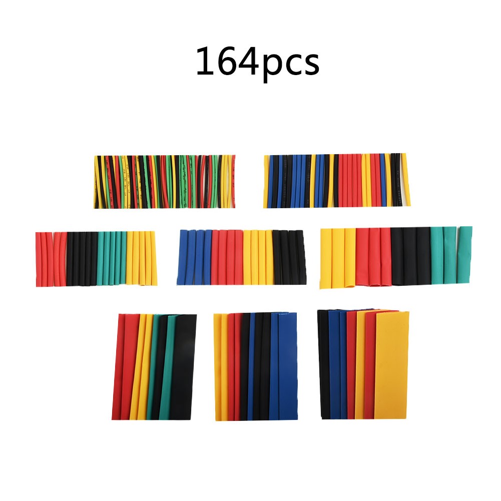 164pcs Heat Shrinkable Wire Connectors Insulation Covering Electrical Wire Connection Power Shrink Tubing Wire Cable Sleeve