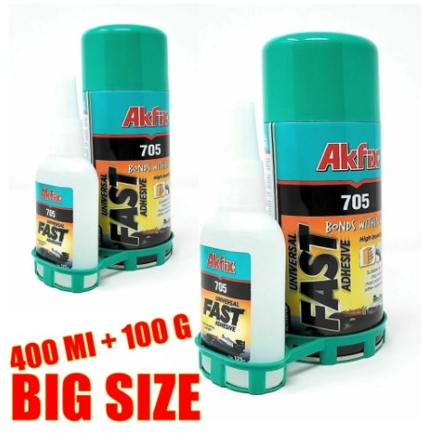 Akfix 705 Mdf kit fast adhesive glue 400Ml + 100 G