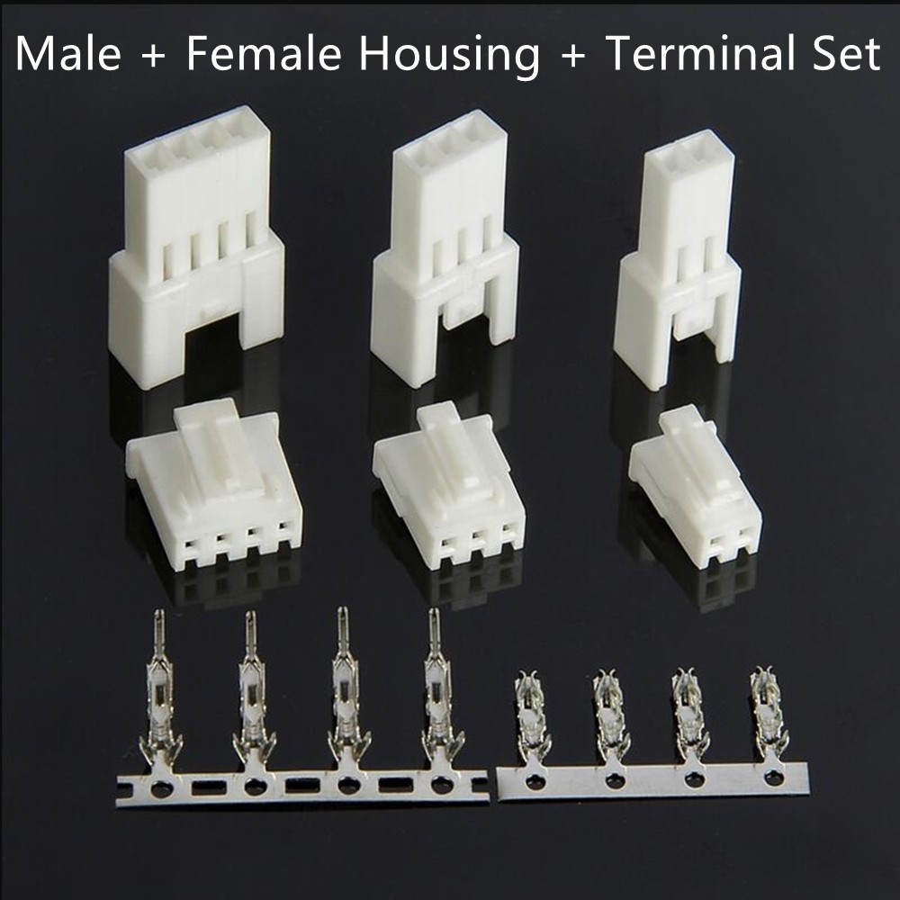 50 Sets SMH250 SMP250 2.5mm Male Connector + Female Housing + Terminal Wire-to-Wire Kit 2/3/4/5/6/7/8P