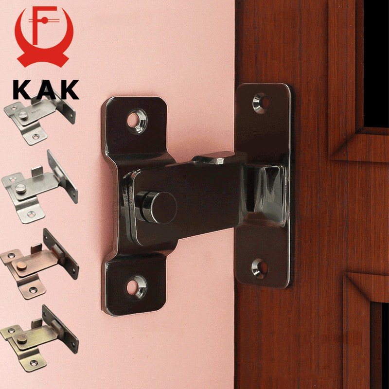 KAK 304 - Stainless Steel Door Lock, 90 Degree Angle Door Lock, Security Sliding Chain, Anti-theft Door Lock, Accessory