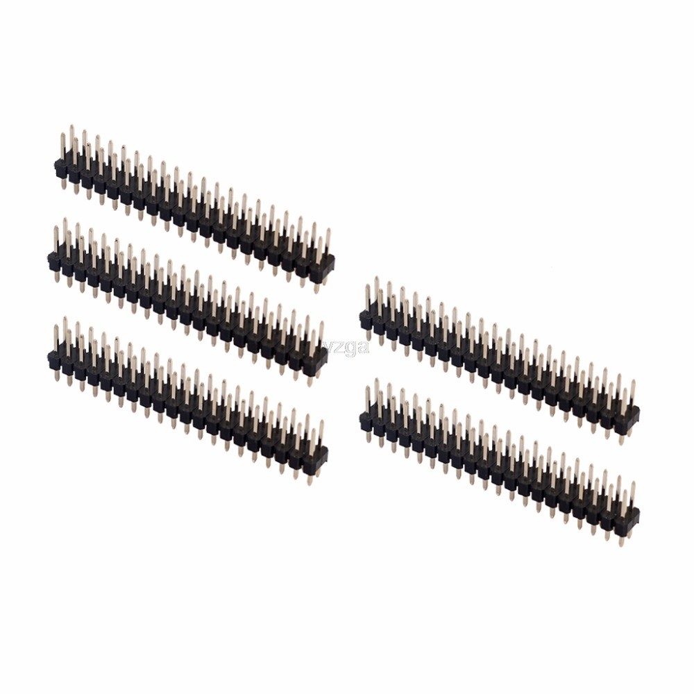 5pcs Break Away 0.1" 2x20-pin Strip Dual Male Header for Raspberry Pi Zero GPIO MAY22 Dropship