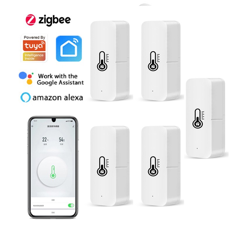 ZigBee 3.0 Smart Temperature Humidity Sensor Environment Detector System Work with Alexa Google Smart Home Life Tuya Gateway Hub