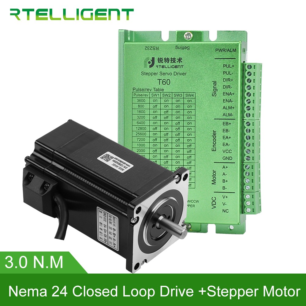 60mm*60mm Sale Nema 23 24 3N.m Closed Loop Stepper Motor Kits 424.84Oz-in Nema23 24 Stepper Motors & Drivers/Servo Motor Kits