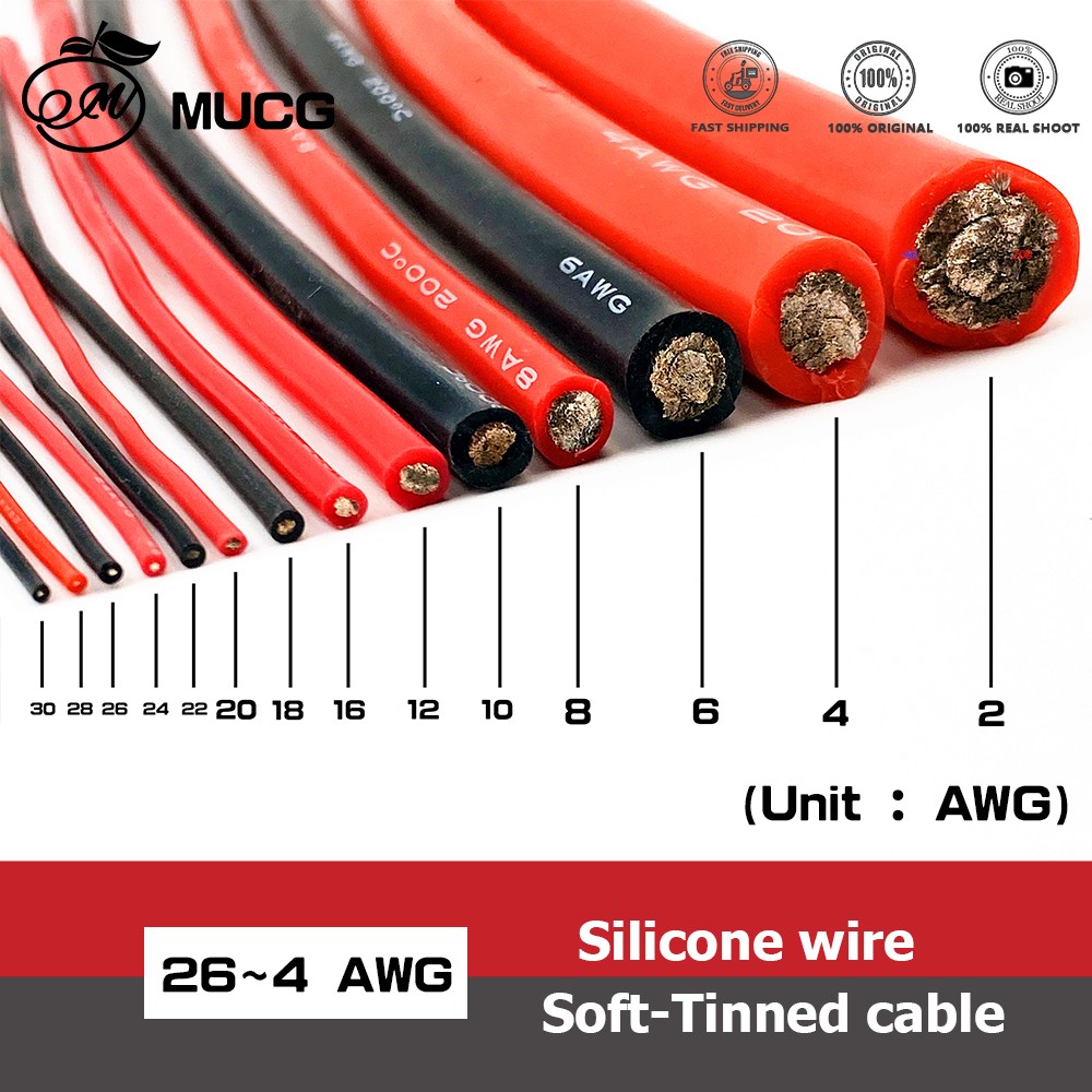 Silicone Cable Red Black Wire Car Battery Jump Wire Automotive Wire Cable 10awg 8awg 6awg 4awg 2awg 18 16 14 12 10 8 6 awg