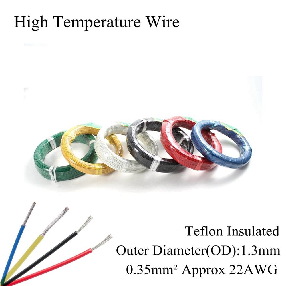 PTFE High Insulation Resistance Wire , Silver Plated Copper Sheathing Wire , 22awg 0.35mm² , 0.35mm²