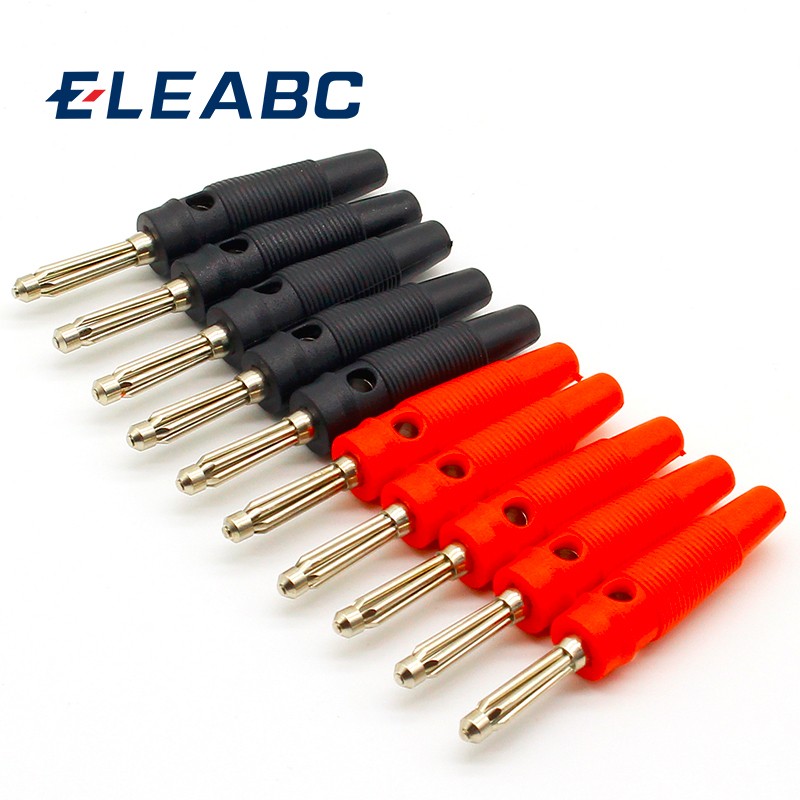 5pair/10pcs red and black 4mm solder side stackable banana plug copper connector