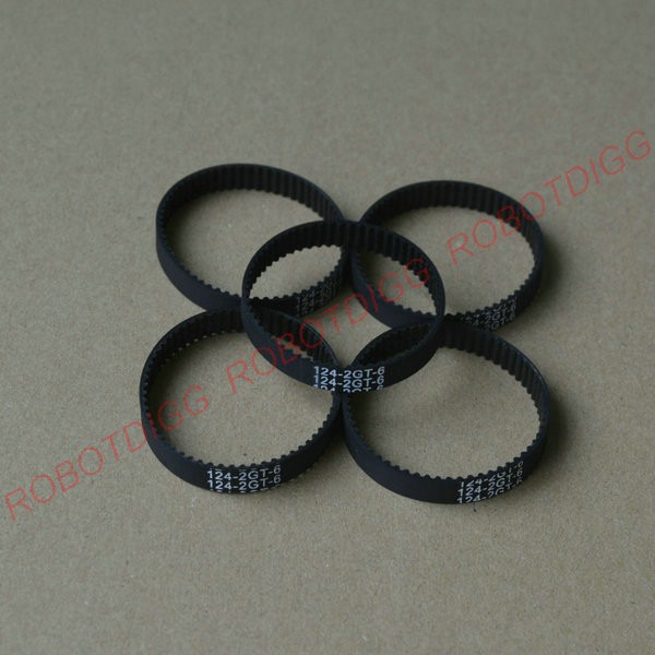 10pcs/lot, MXL timing belt, closed loop, B124MXL, 3mm 6mm width