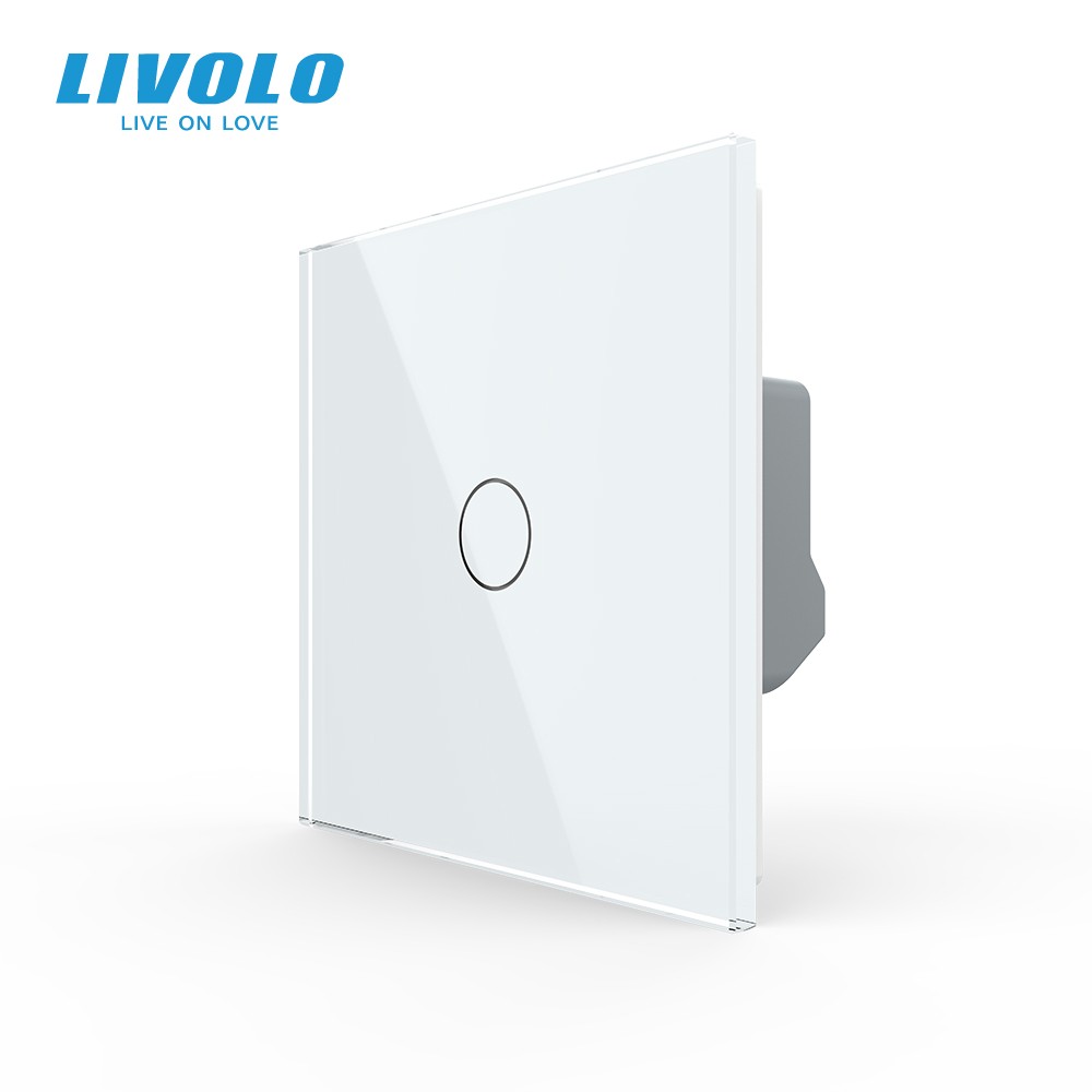 Livolo Luxury Wall Touch Sensor Switch, EU Standard 1 Gang 1Way Light Switch, Crystal Glass 220-250, C701-1/2/5