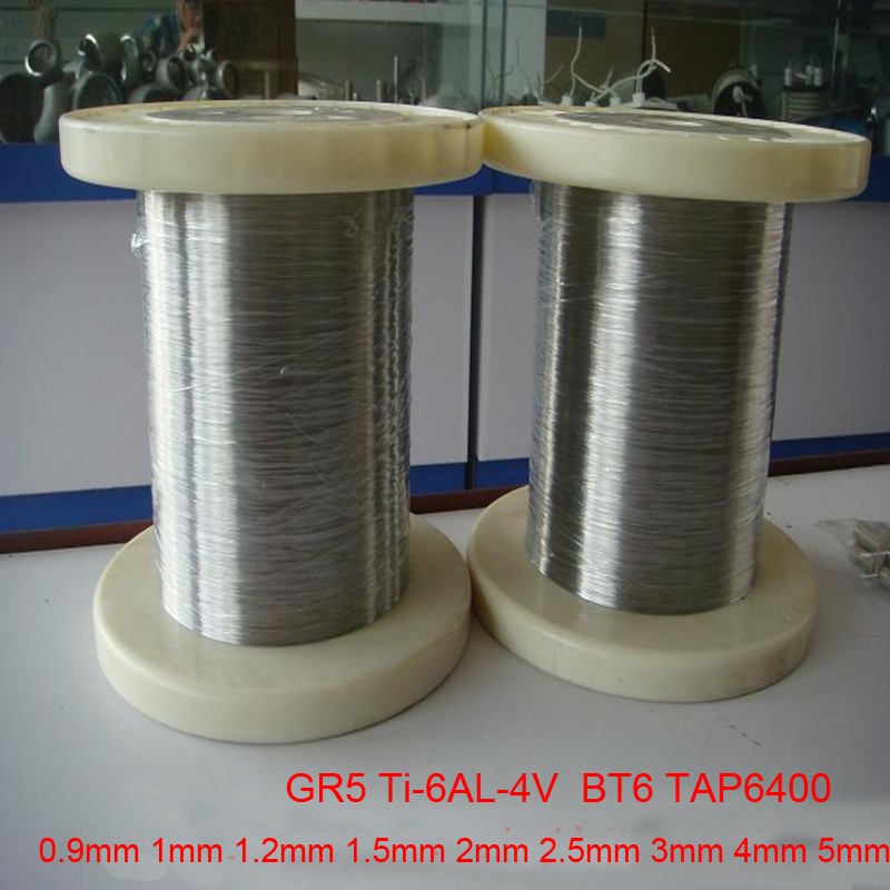 0.9mm 1mm 1.2mm 1.5mm 2mm 2.5mm 3mm 4mm 5mm grade 5 high purity titanium wire gr5 ultrafine pure ti wires Ti-6AL-4V BT6 TAP6400