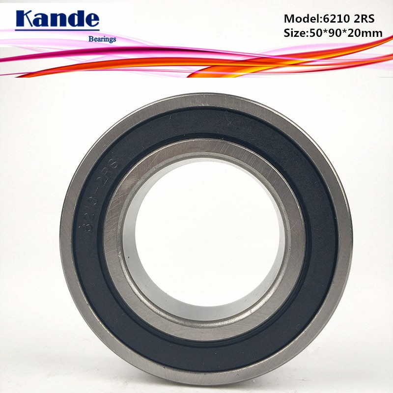 Kande 6210RS 1pc ABEC-5 6210 2RS Single Row Deep Groove Ball Bearing 50x90x20mm High Quality 6210RZ