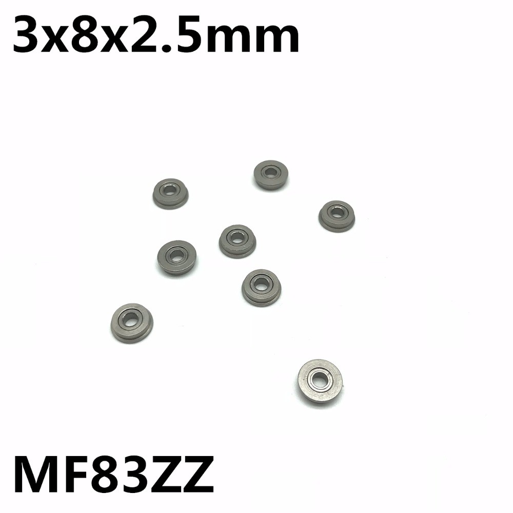 50 قطع MF83ZZ F693ZZ-2.5 3x8x2.5mm شفة تحمل كرة أخدود عميقة تحمل عالية الجودة MF83Z MF83