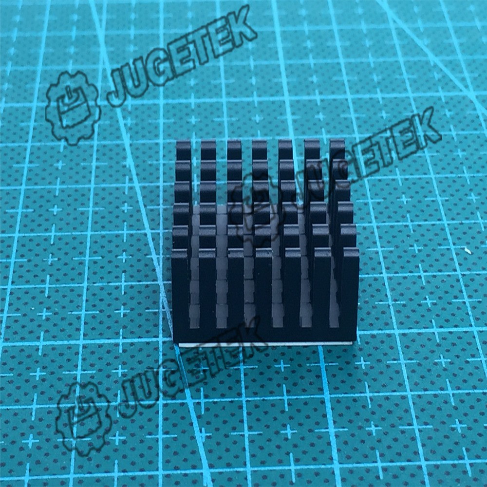 10pcs/lot 23mm Length 23mm Width 10mm Height High Quality Super Heat Conduction Aluminum Black Heatsink With 3M Tape