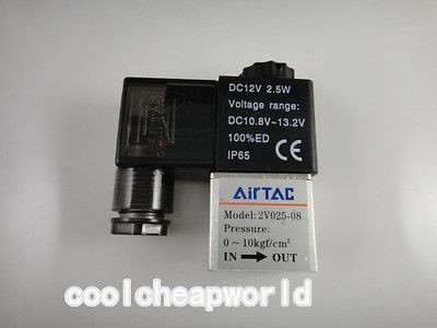 2V025-08 DC 12V PT1/4 Solenoid Valve 2 Position 2 Way IP65