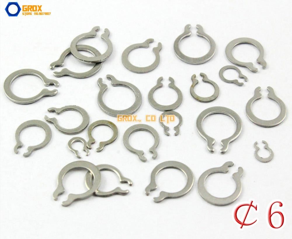 Stainless Steel 250, 6mm External C Ring Retaining Ring 304pcs