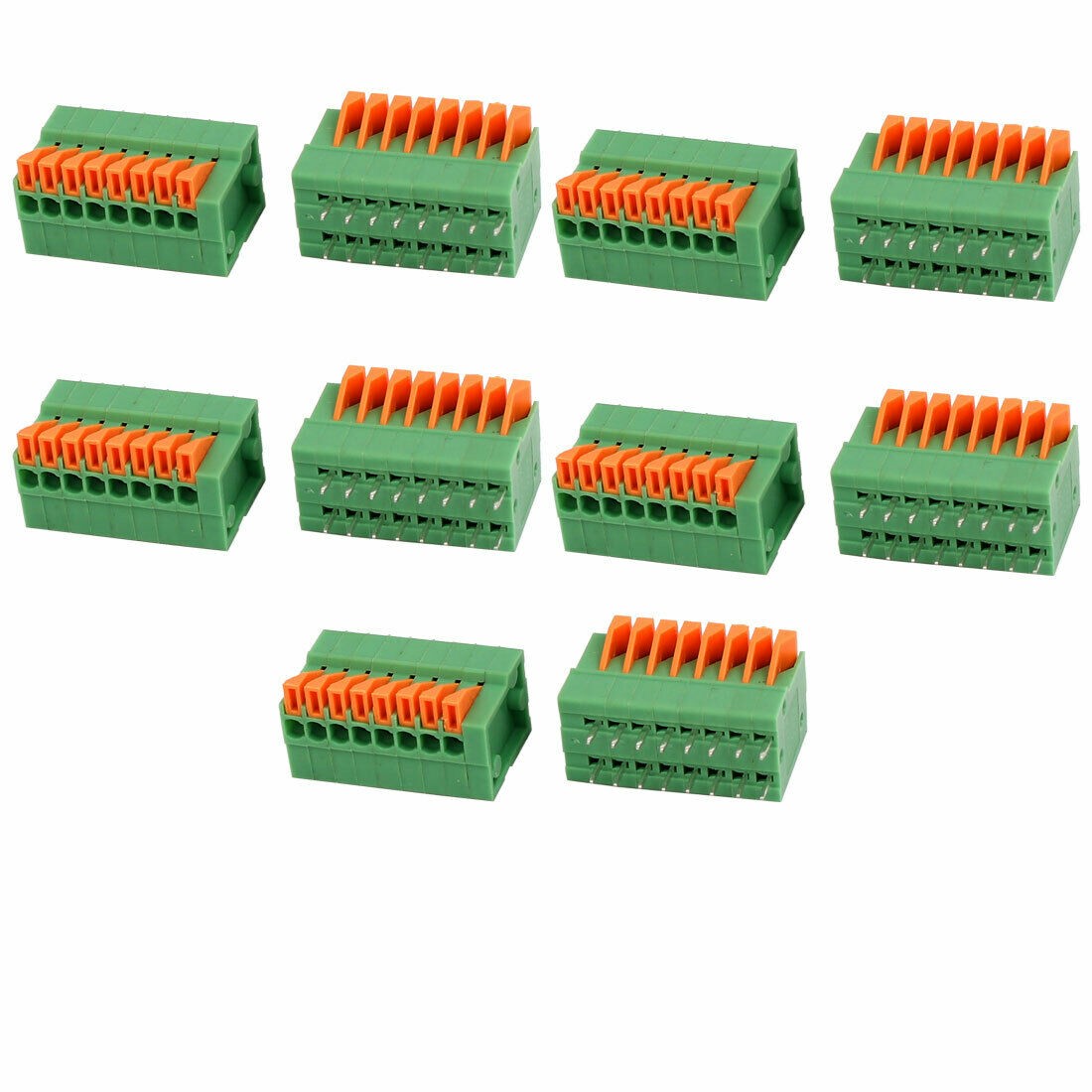 10pcs KF141V 150V 2A 2.54mm Pitch 8P Spring Terminal Block for PCB Mounting