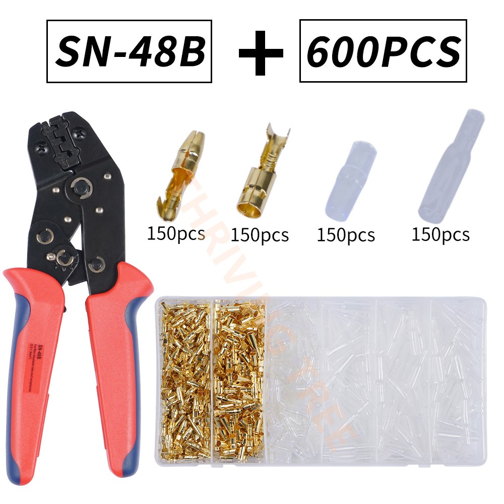 400/600pcs 3.9mm Auto Car Motorcycle Bullet Terminals Crimp Terminals Electrical Wire Connector Insulation Female and Male Crimping Pliers