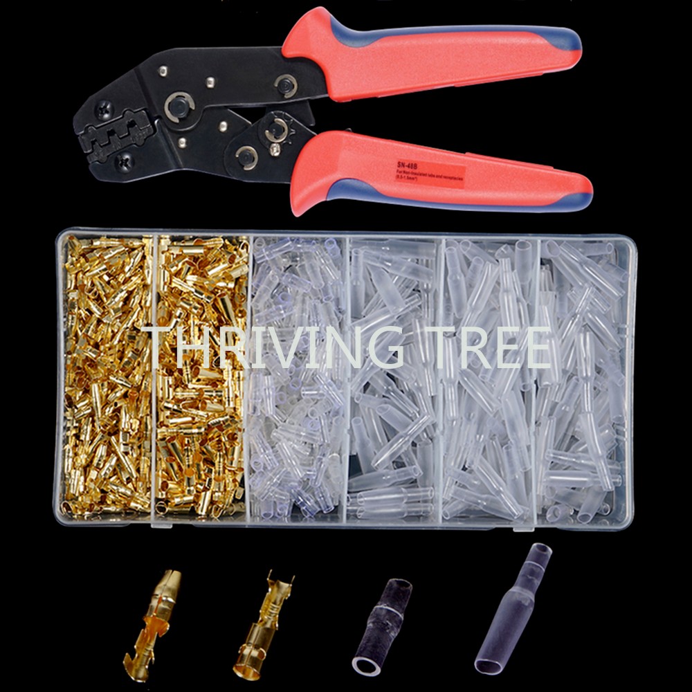 400/600pcs Bullet Terminals Car Auto Motorcycle Terminals Crimp Terminals Electrical Wire Connectors Bullet Connectors SN48B Crimping Kit