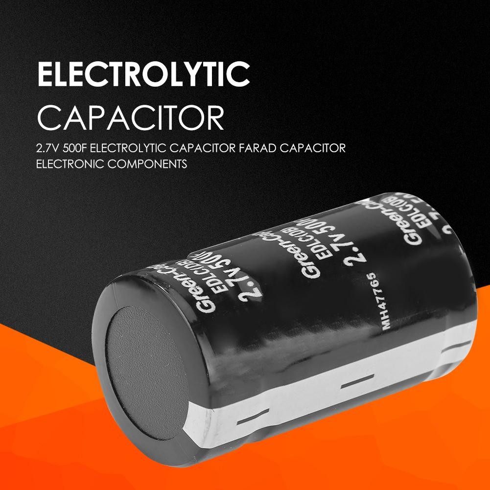 Electrolytic Capacitor 2.7V 500F Metal Farad Capacitor Practical Electronic Components Automotive Circuit Basic Supplies