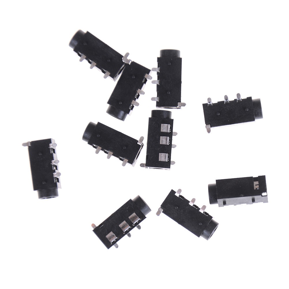 10pcs/lot PJ-320D 4 Pins SMD 3.5mm Female Headphone Jack Connector PCB Mount Wholesale