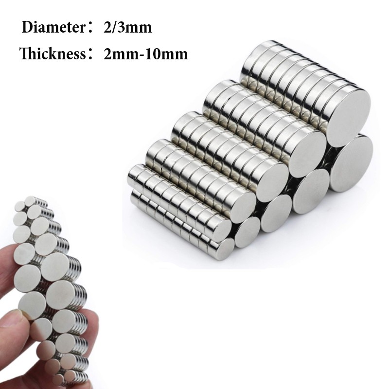 50/100pcs Small Round Magnets Strong Magnet Rare Earth Neodymium Magnet 2/3mm Diameter 2-10mm Thick