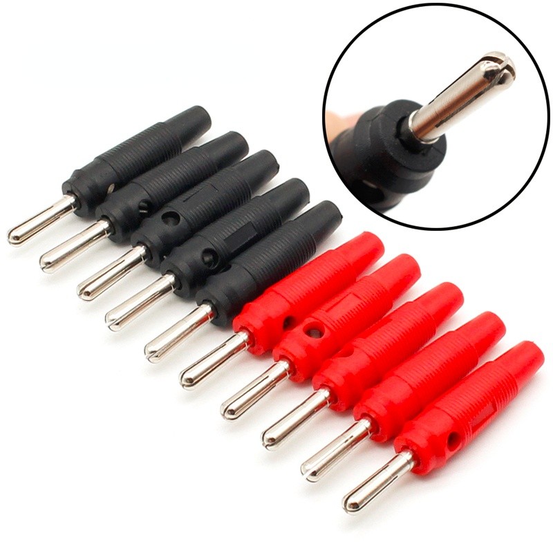 10pcs 4mm Banana Plug High Current Insulated Coated Stackable Screw Connection Connection