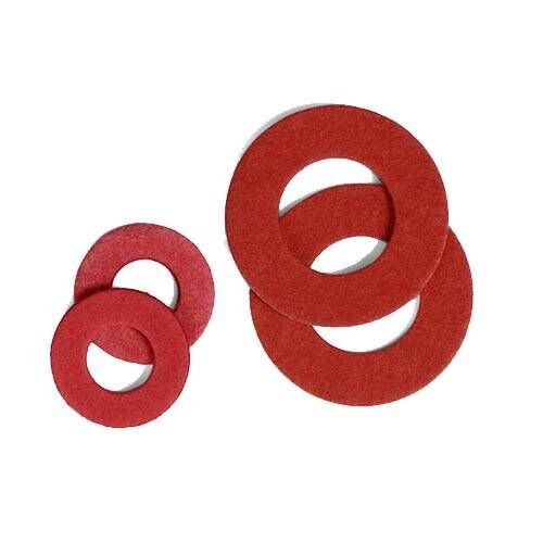 64pcs M5 M5.2 Red Steel Gasket Sealing Ring Washer Washers Flat Sealed Insulation Rings Waterproof Gaskets