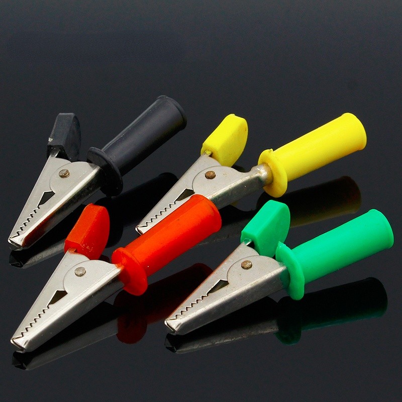 High Quality 8pcs/lot Full Insulated Alligator Alligator Clips With 4mm Socket Banana Jack Test Clamp Wire Clip