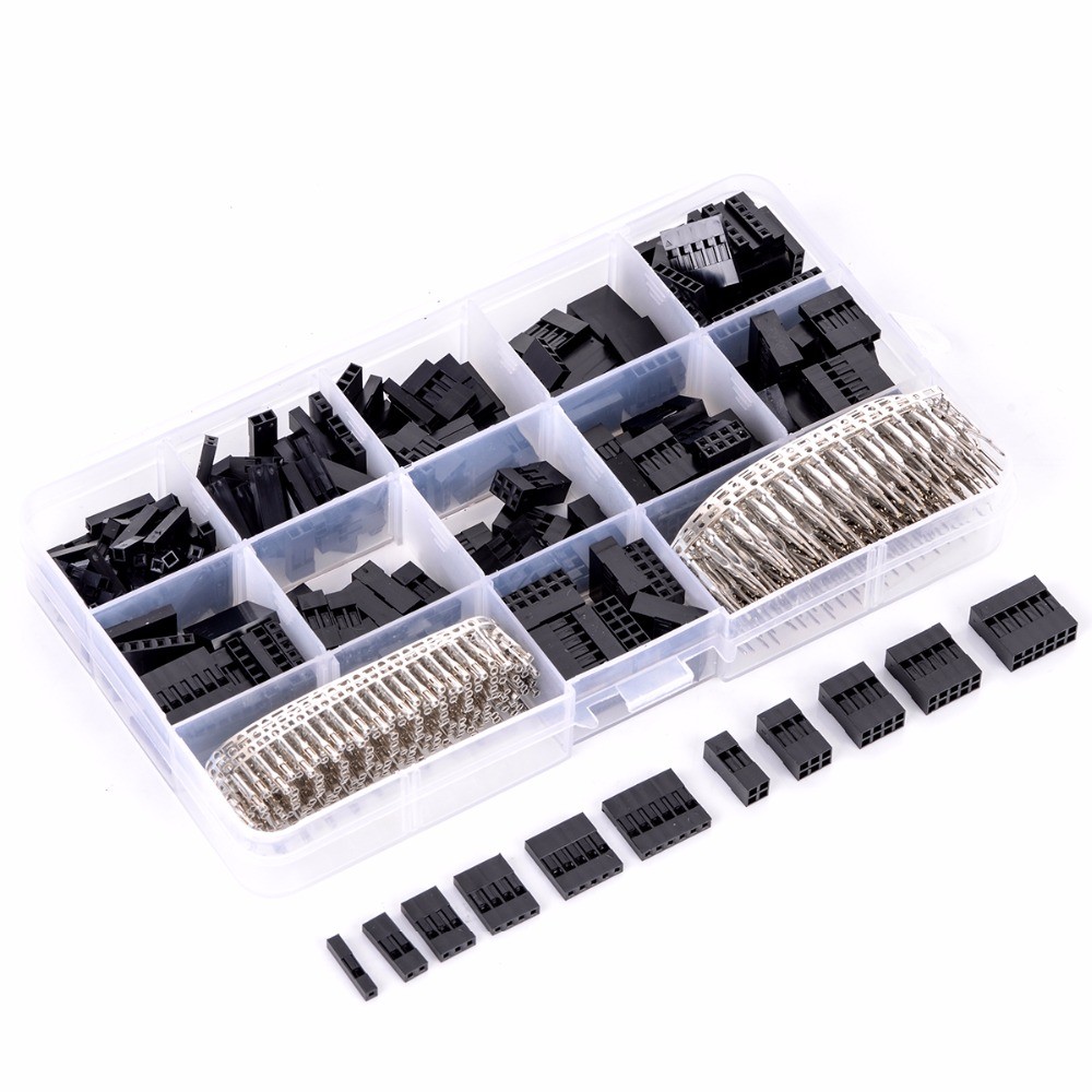 620pcs Dupont Cable Wire Jumper Pin Header Connector Housing Kit + Male Crimp Pins + Female Pin Connector Terminal Pitch with Box