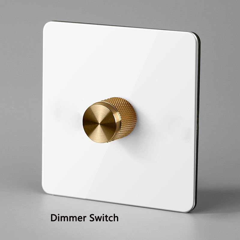 Stainless Steel Panel Dimmer Switch Led and Electric Light Brightness Regulator Antique Brass EU Standard With Claws