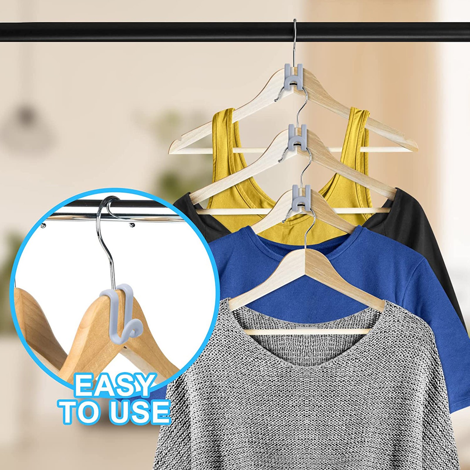 Connective Clothes Hanger Hookmini Cascading Hanger Hook Small Cascading Hanger Hook Easy to Use Closet Organizer Heavy Duty