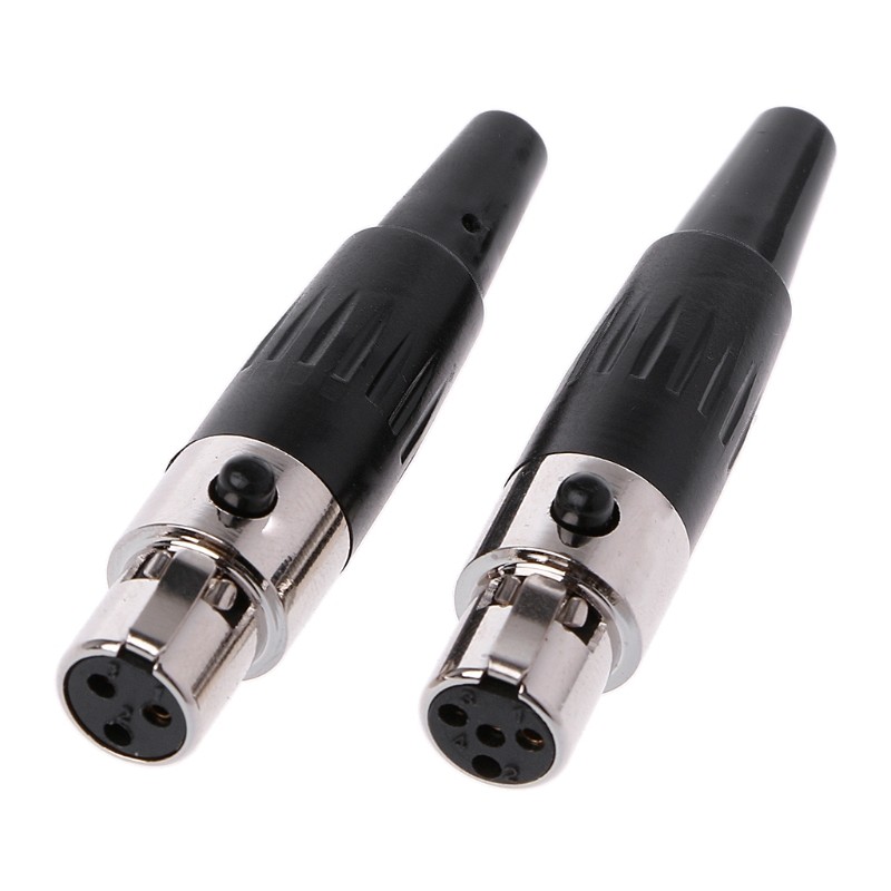 1pc High Quality Mini XLR 3 4 Pin Female Plug Small XLR Audio Microphone Connector For MIC Soldering Straight